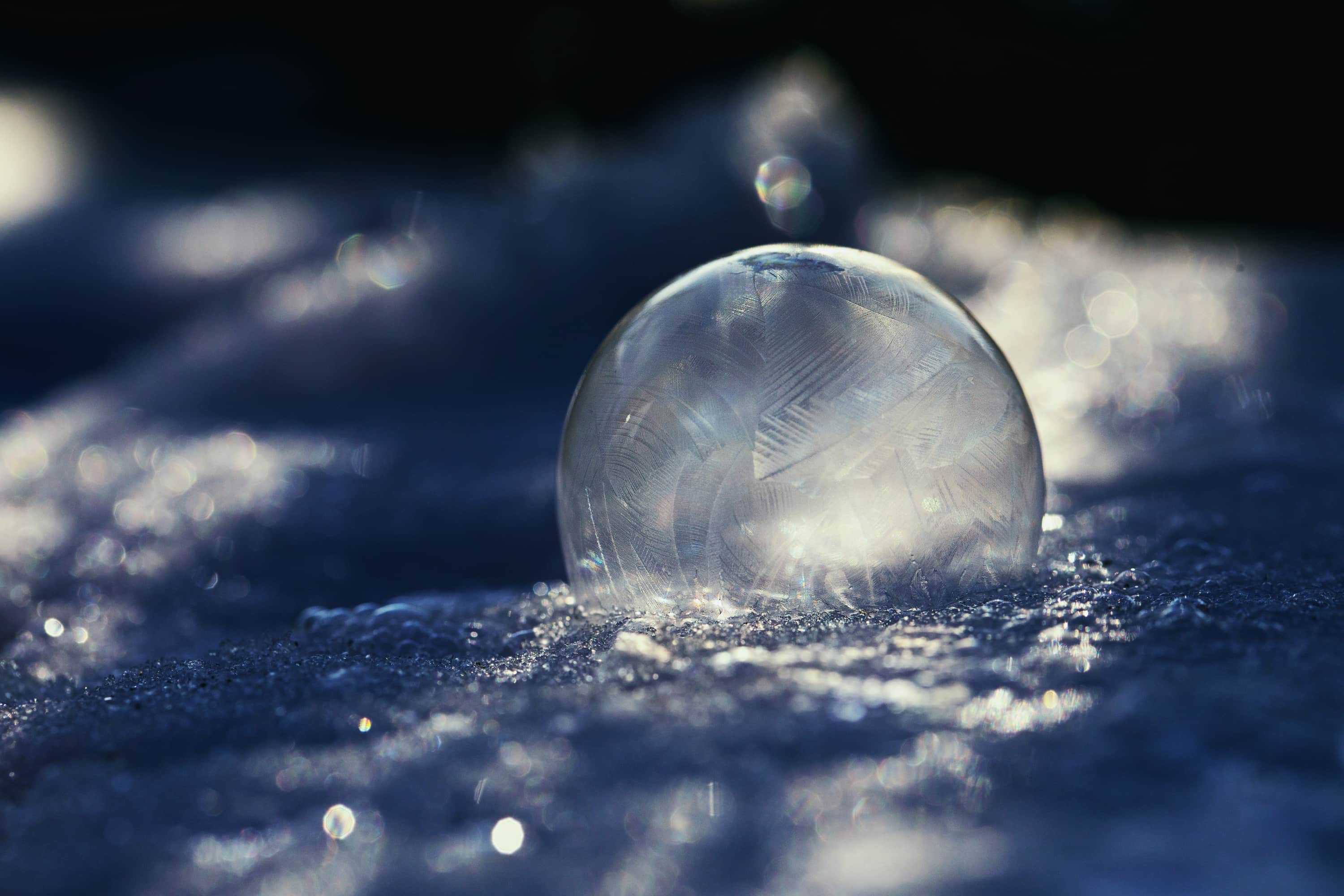 Seifenblasen fotografieren - gefroren im Winter - Eis - Kälte